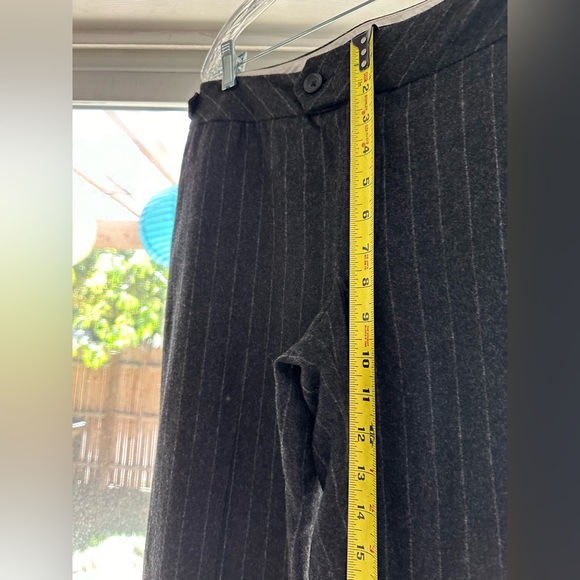 Banana Republic NWOT Martin Wool Cashmere Charcoal Striped Slacks Trousers Pants - Picture 10 of 16